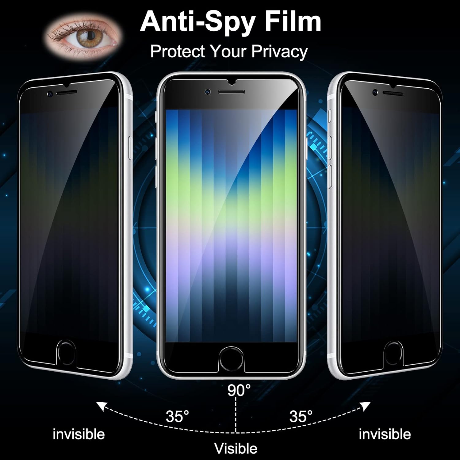 حماية شاشة 2.5D من Anank للخصوصية لهاتف iPhone SE حماية شاشة 2.5D من Anank للخصوصية لهاتف iPhone SE